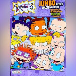 Rugrats Jumbo Retro Coloring Book Free Crayons NWT